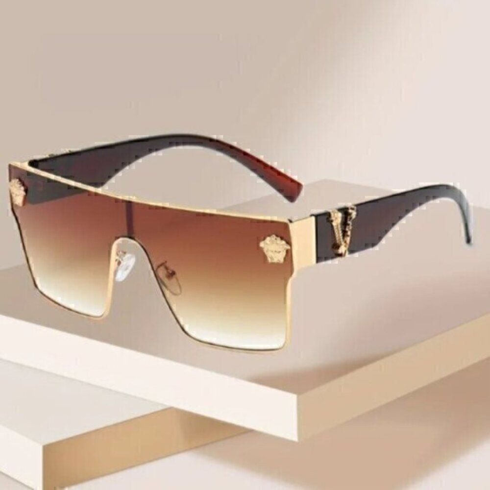 Retro Full Frame Designer Brown Black Summer Shades Sunglasses